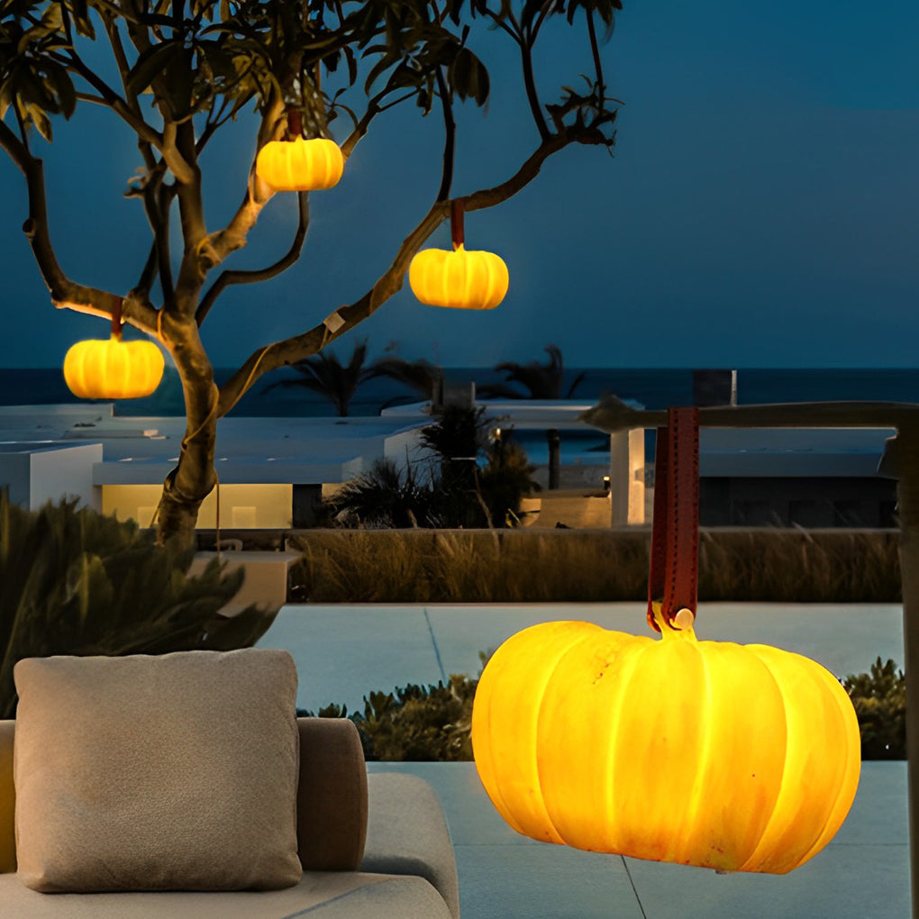Portable Waterproof LED Pumpkin Light - USB Rechargeable Outdoor Decoration