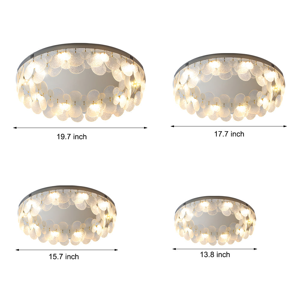 Small Glass Seashells Dimming Ceiling Lamp - Post-Modern Design, Adjustable Brightness, Unique Home Lighting