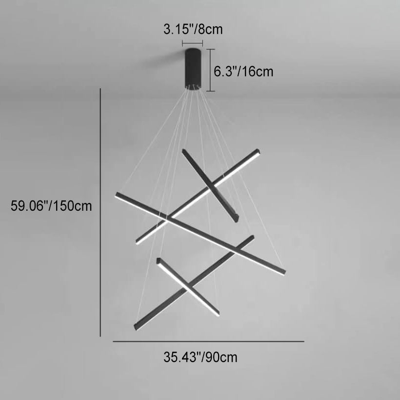 Nordic Luxury Iron Aluminum Geometric LED Chandelier