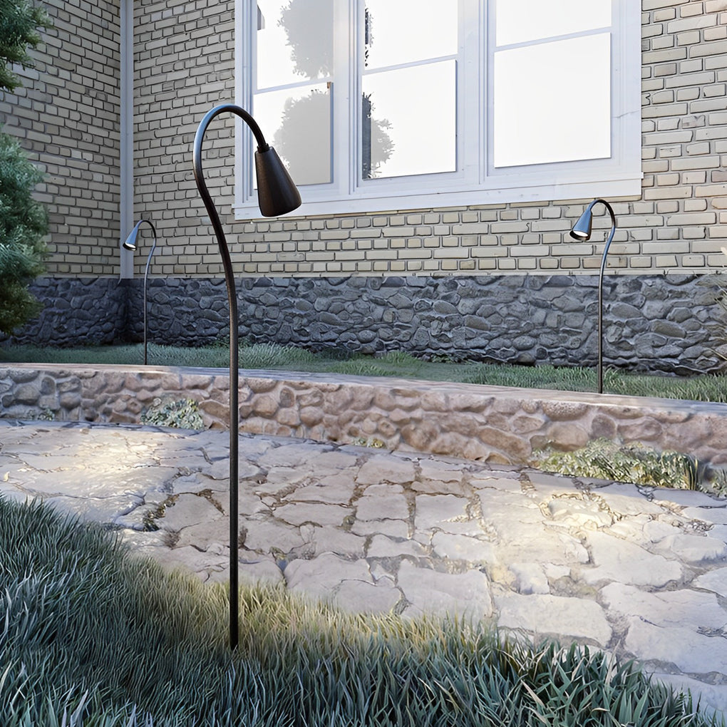 Arched Gooseneck Pathway Lights Waterproof LED COB Outdoor Lighting for Gardens and Walkways