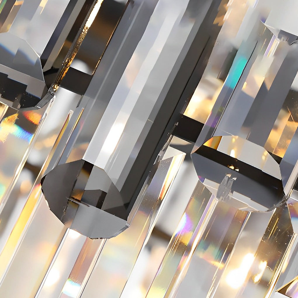 Long Rectangular LED Crystal Chandelier - Three Step Dimming Postmodern Lighting