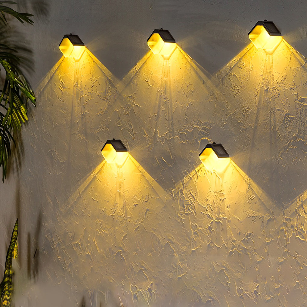 2Pcs Waterproof Solar LED Wall Washer Light - Multi-Color Outdoor Lighting