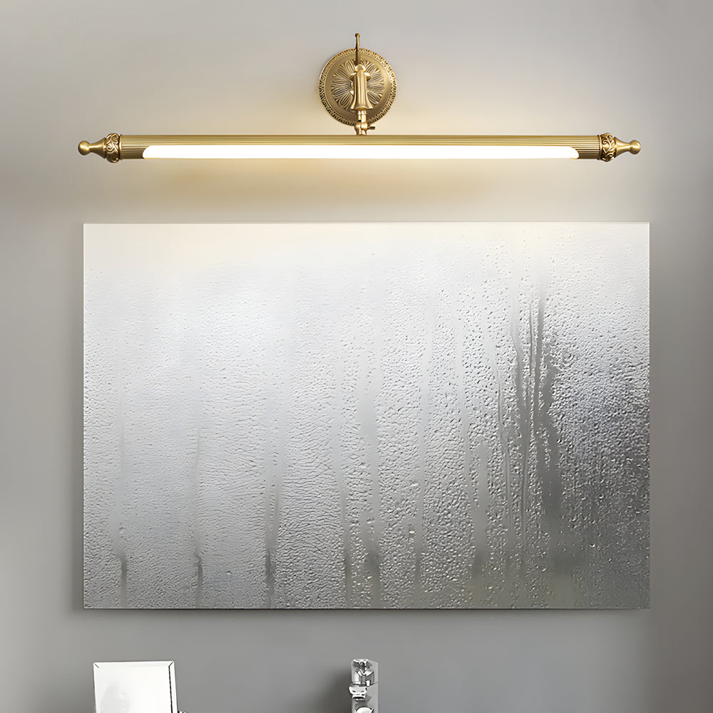 Brushed Gold Vanity Light Bar - European-Style Linear Copper Light Fixture for Bathroom, Modern Wall Sconce, Stylish Lighting, Elegant Home Decor, Vintage Inspired Design, Contemporary Lighting Solution, Adjustable Brightness Option, High-Quality Copper F