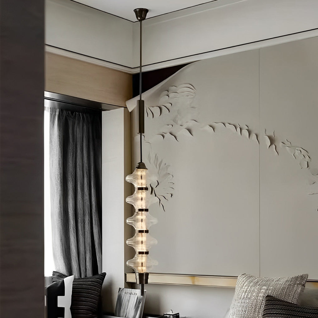 Glass Gourd Metal LED Chandelier Modern Minimalist Lighting