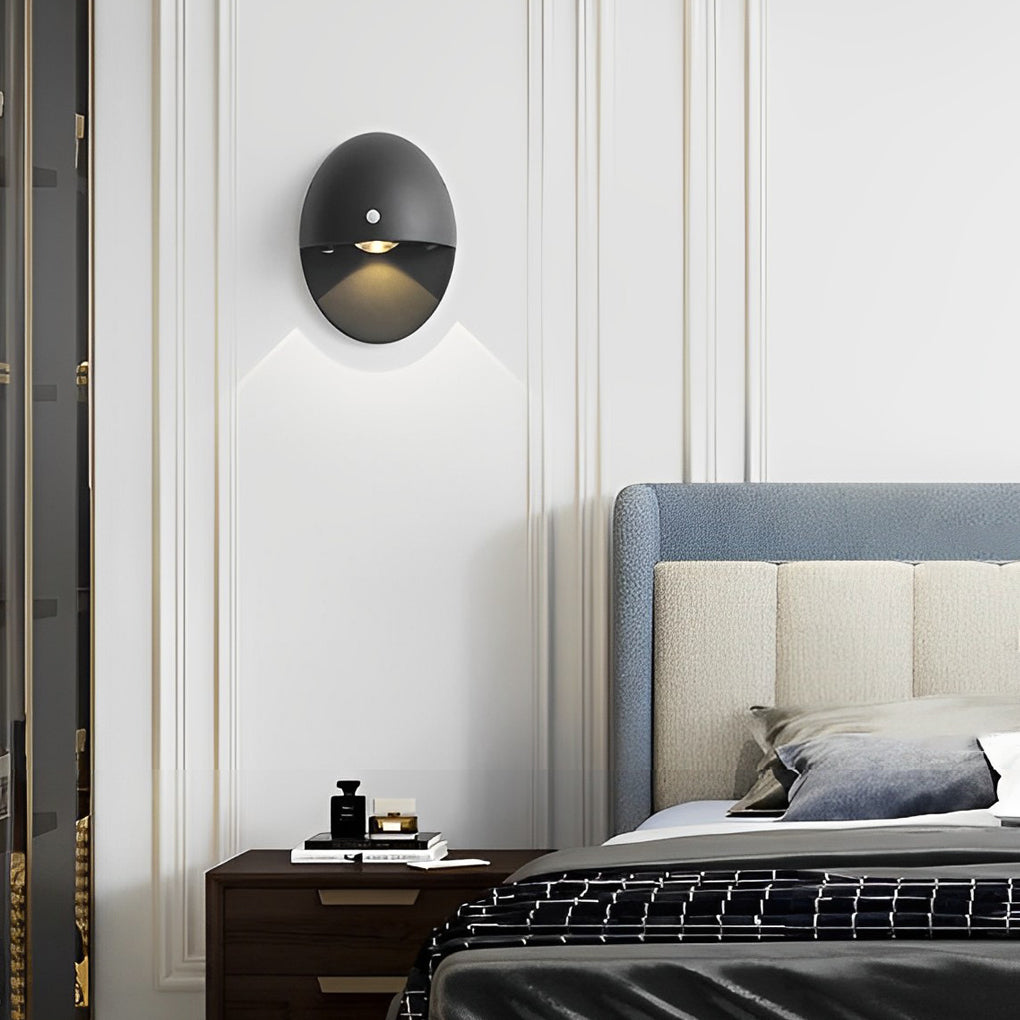 Oval Shape USB Rechargeable Motion Sensor Magnetic Wall Lamp - Modern Design, LED Lighting, Night Light, Battery Operated, Home Decor