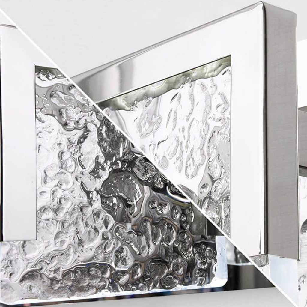 Minimalist Acrylic LED Vanity Wall Light - Glass Texture Mirror Fixture