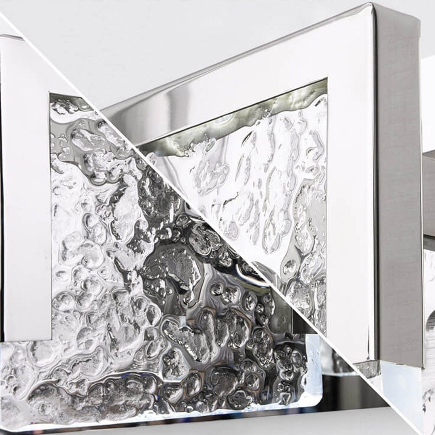 Minimalist Acrylic LED Vanity Wall Light - Glass Texture Mirror Fixture