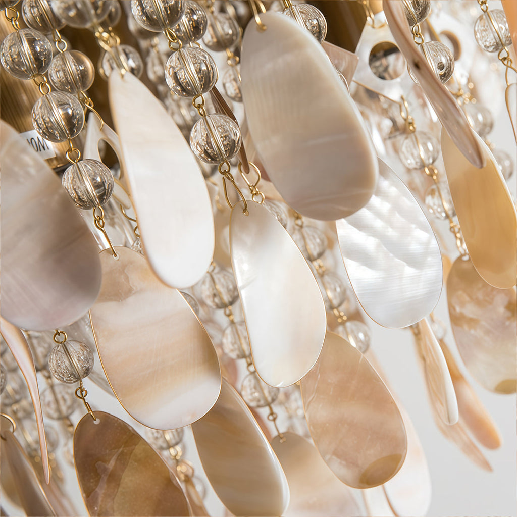 Shell Flush Mount Crystal Ceiling Light - American Style, Elegant Design, Modern Lighting, Home Decor, Ceiling Fixture