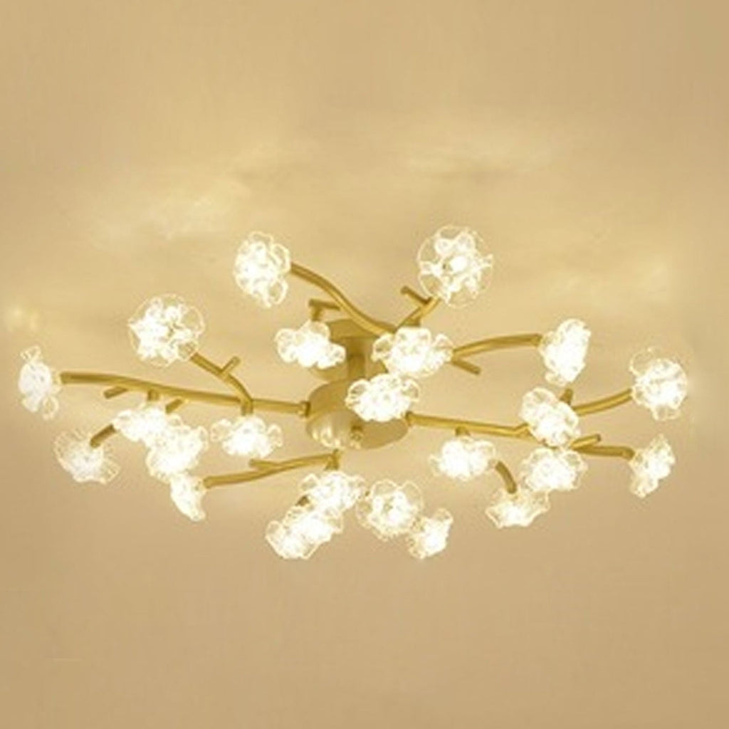 Nordic Creative Plum Blossom LED Semi-Flush Mount Ceiling Light
