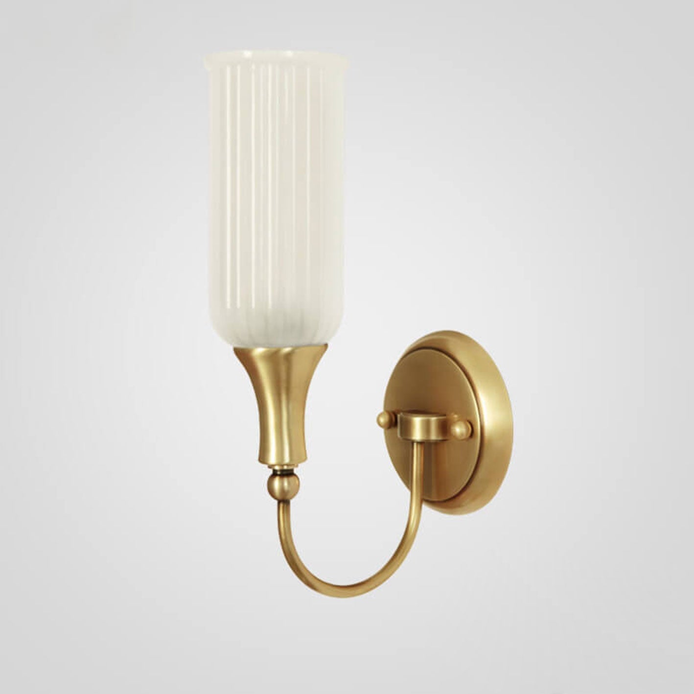 Vintage Rustic Brass Glass Wall Sconce Lamp - 1/2 Light Fixture