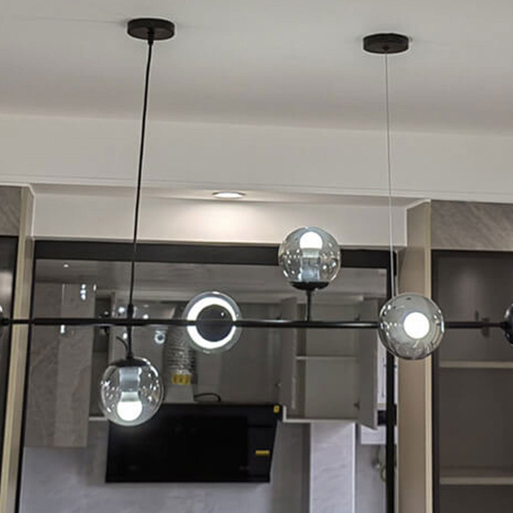 Modern Minimalist Round Globe 6-Light Chandelier - Glass Island Light Fixture