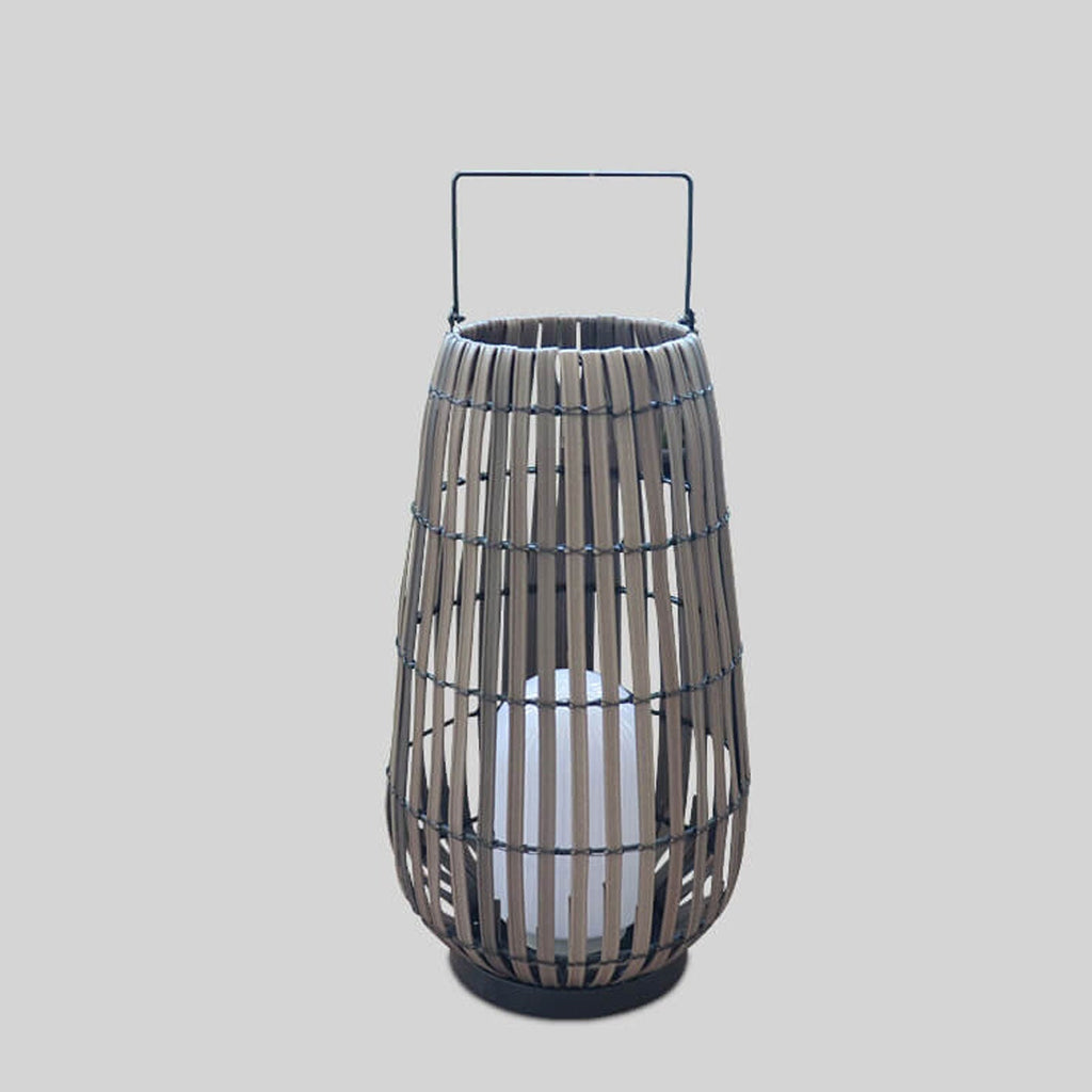 Modern Rattan Weaving Oval Outdoor Waterproof Floor Lamp