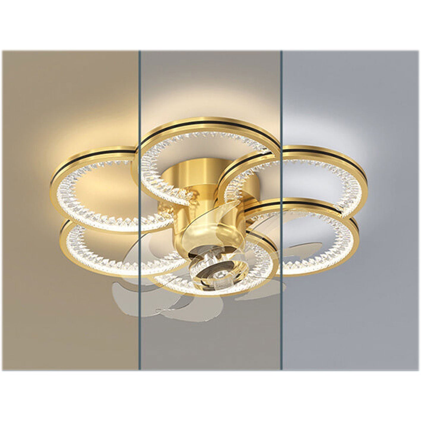 Modern Luxury Flower Petal LED Ceiling Fan Light Fixture