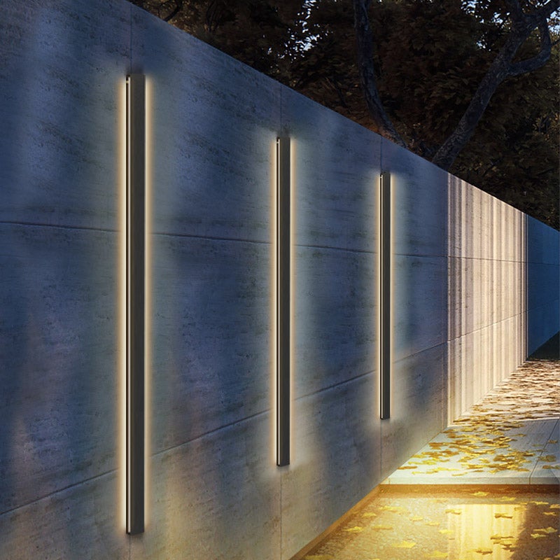 LED Linear Metal Waterproof Black Outdoor Wall Light