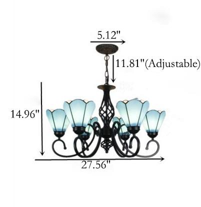 European Creative Tiffany Glass Chandelier - 3/5/6/8 Lights для дома, интерьера, освещения, стильный дизайн, уникальные светильники, ручная работа, декоративное освещение.