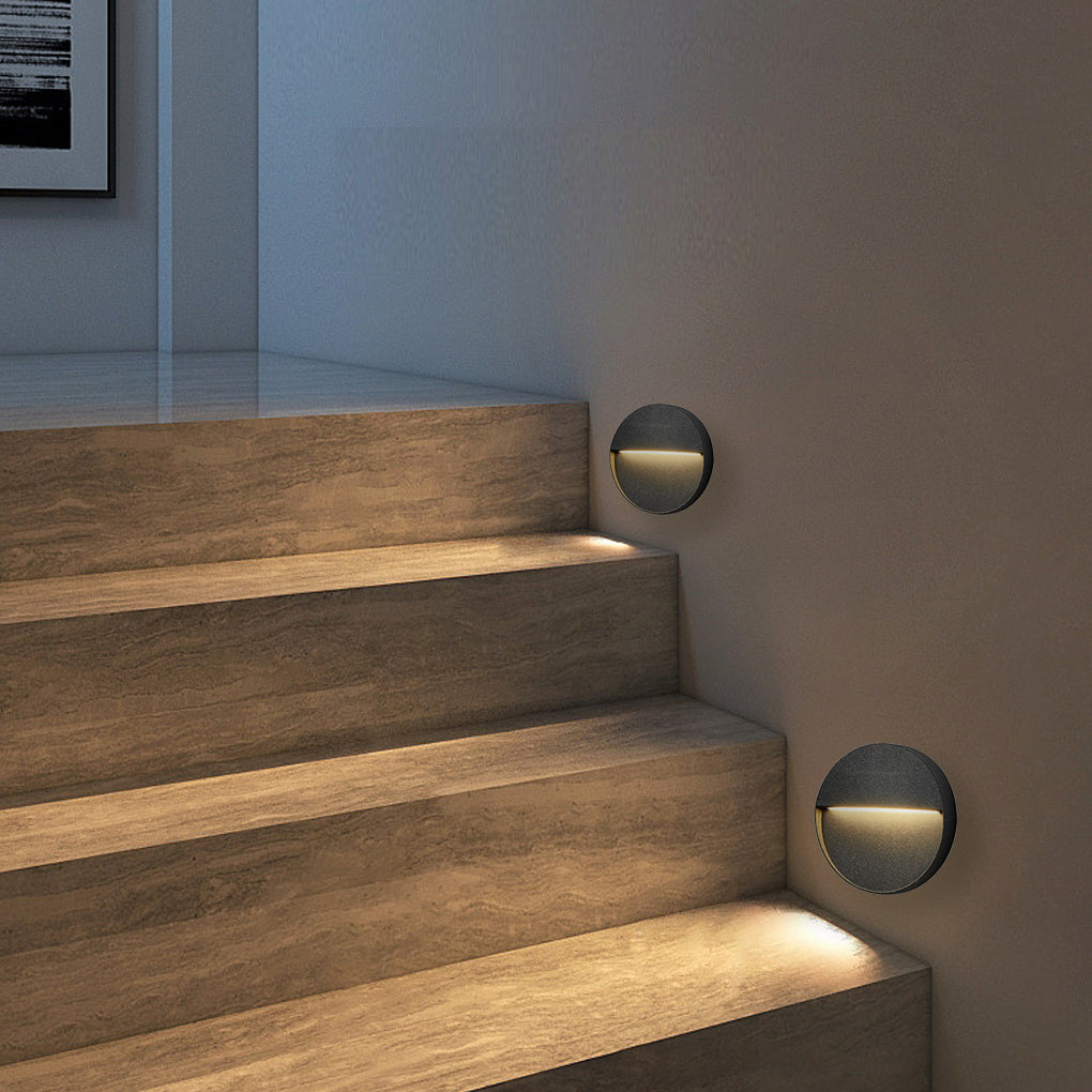Round Waterproof Outdoor Stair Lights - Step Lights & Wall Sconces for Enhanced Stairway Illumination