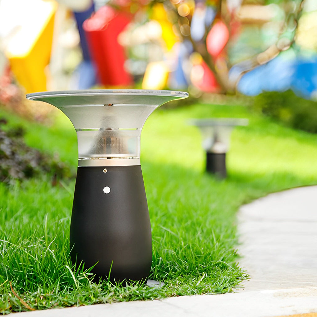 3.5W Solar LED Path Downlights - 360° Modern Black Landscape Lighting