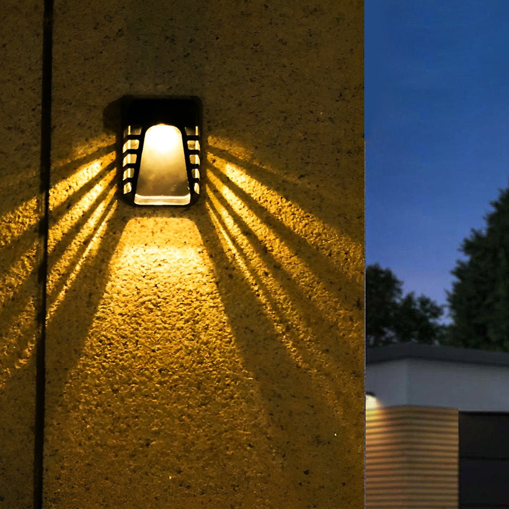 Waterproof Intelligent LED Solar Outdoor Wall Lights - Modern Black Design