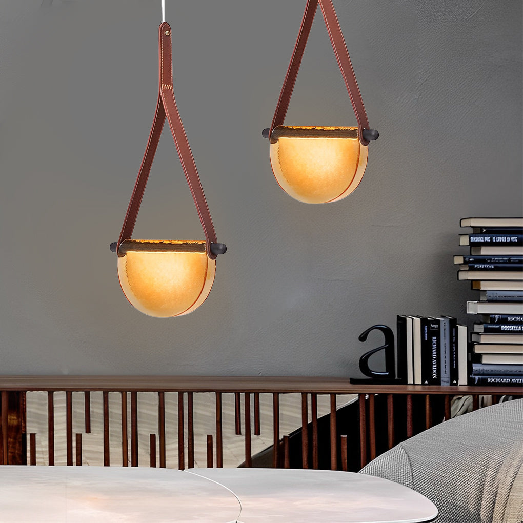 Folded Semicircular Glass LED Chandelier - Post-Modern Belt Lighting
