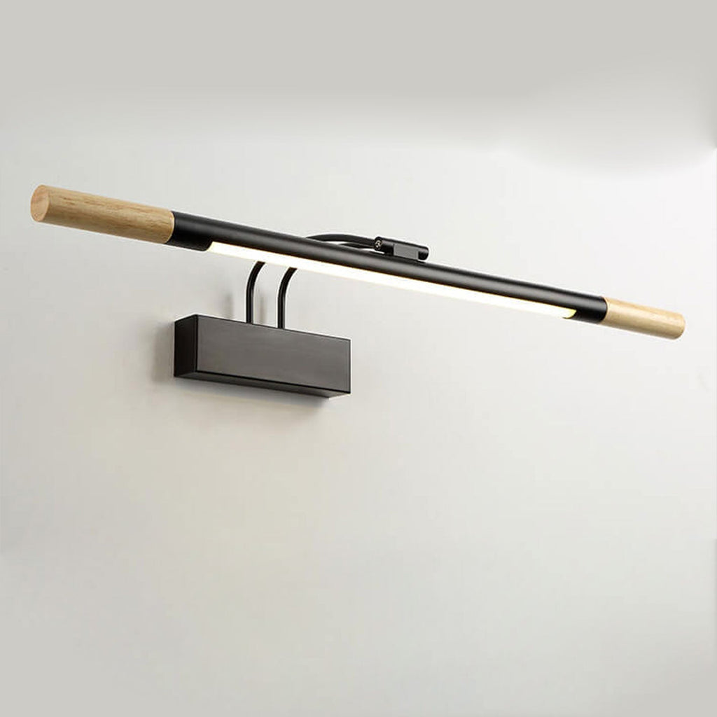 Nordic Solid Wood LED Curved Arm Vanity Light Wall Sconce