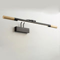 Nordic Solid Wood LED Curved Arm Vanity Light Wall Sconce