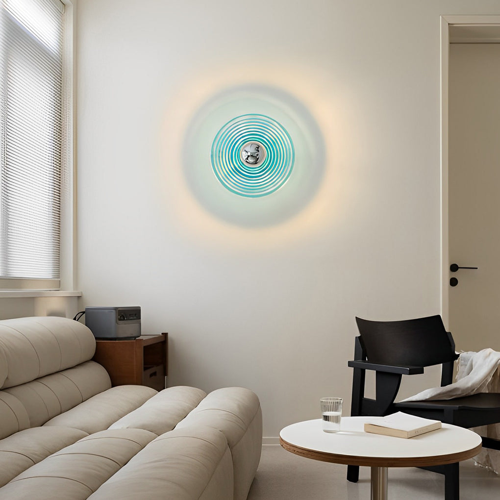 Round Stripes Glass Electroplated Iron Nordic Wall Lamp