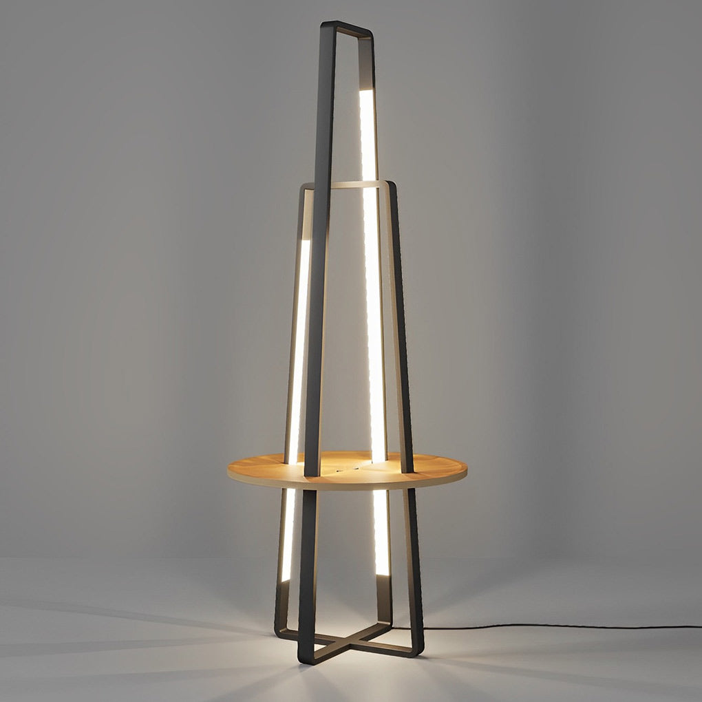 Modern 63 Inch Metal LED Tray Floor Lamp for Living Room
