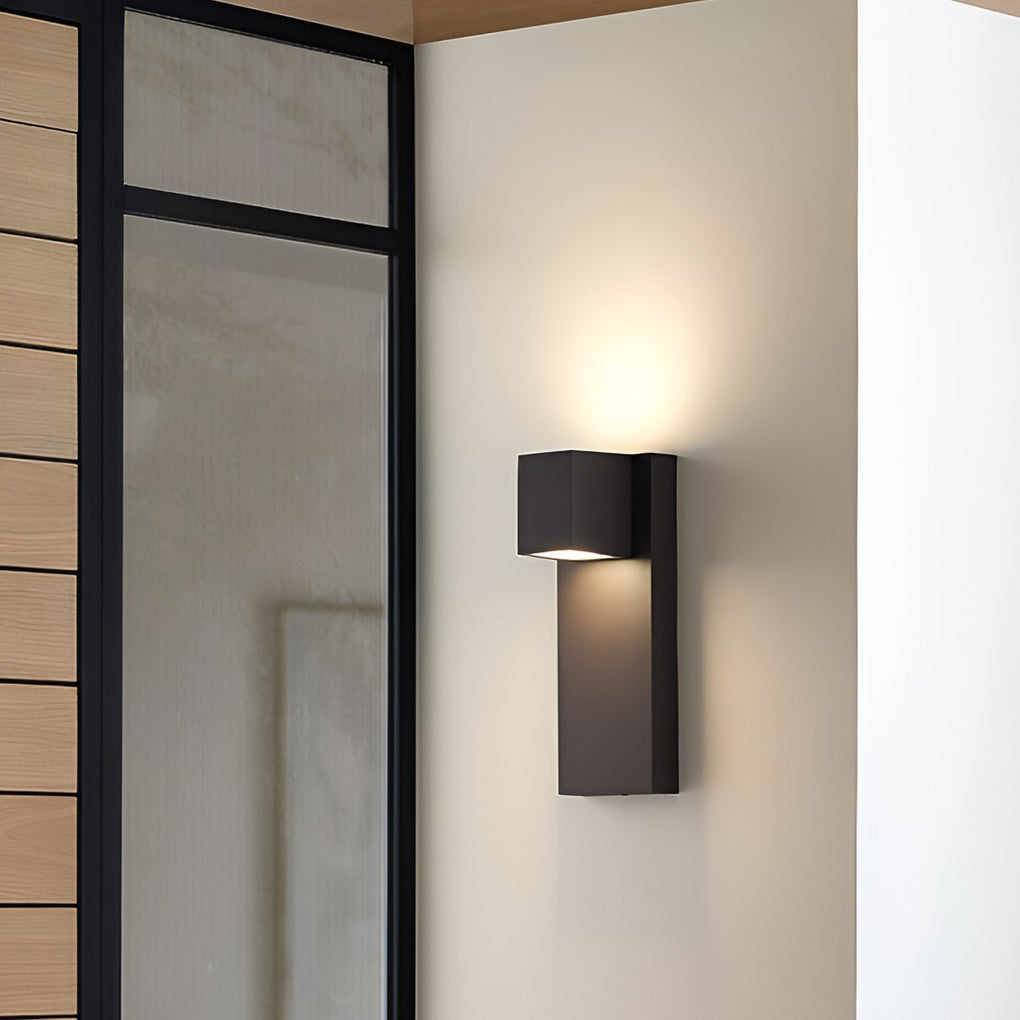 Square Waterproof LED Up and Down Wall Sconce - Modern Outdoor Lighting