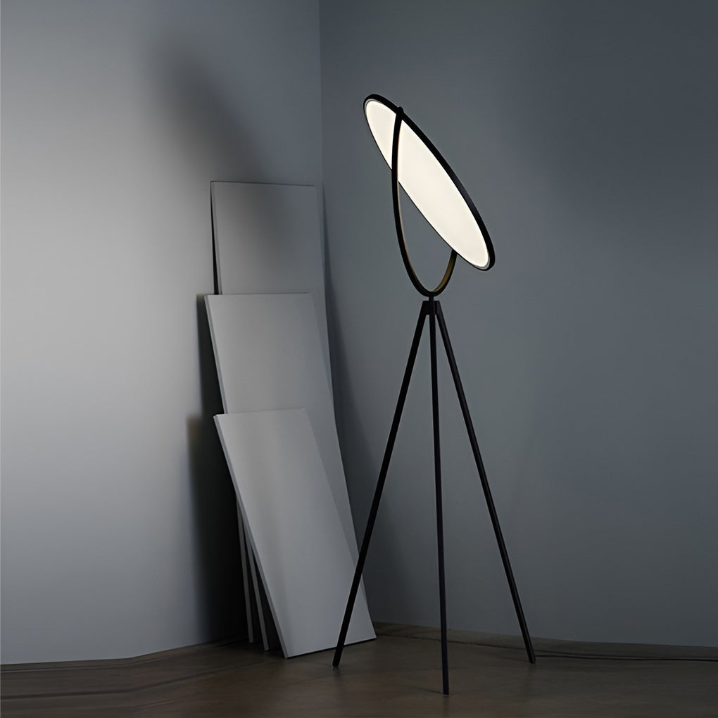 Black Metal Rotating LED Tripod Lamp - Modern Floor Lighting