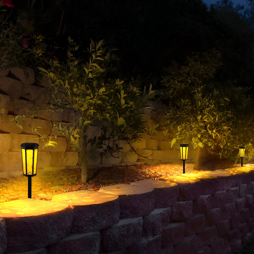 RGB Hexagon Solar Stake Light - Waterproof Outdoor Landscape Lighting