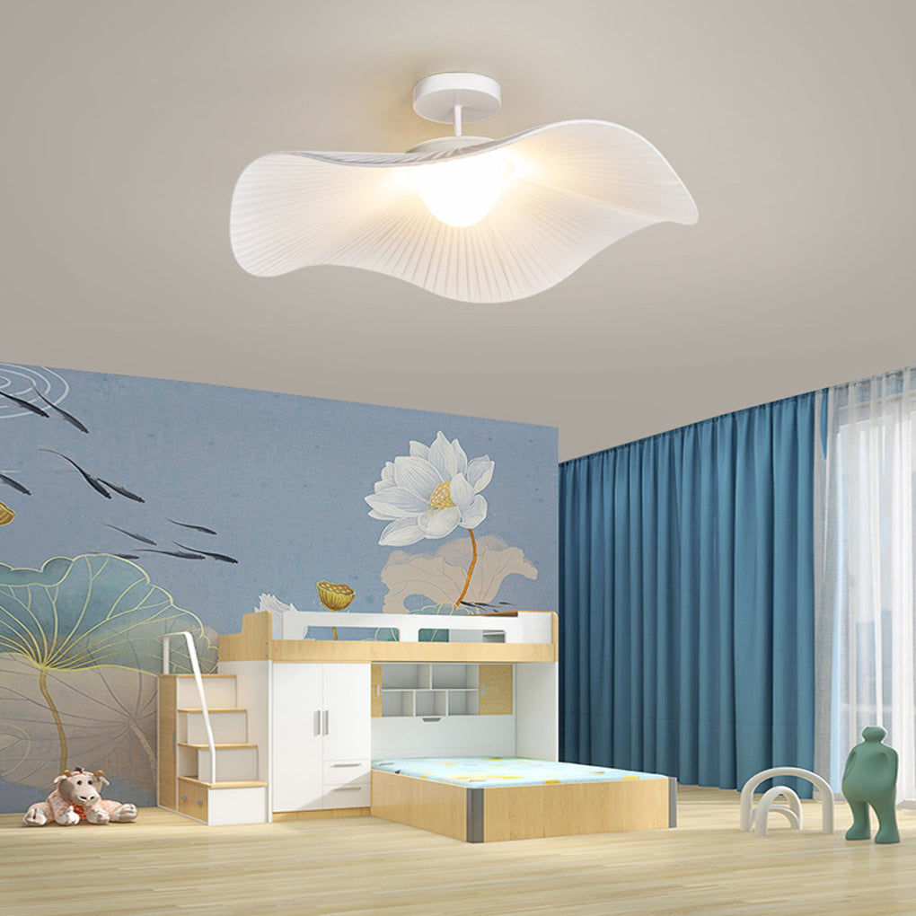 Pleated Fabric Modern Ceiling Lights - Flowers Design, 3-Step Dimming