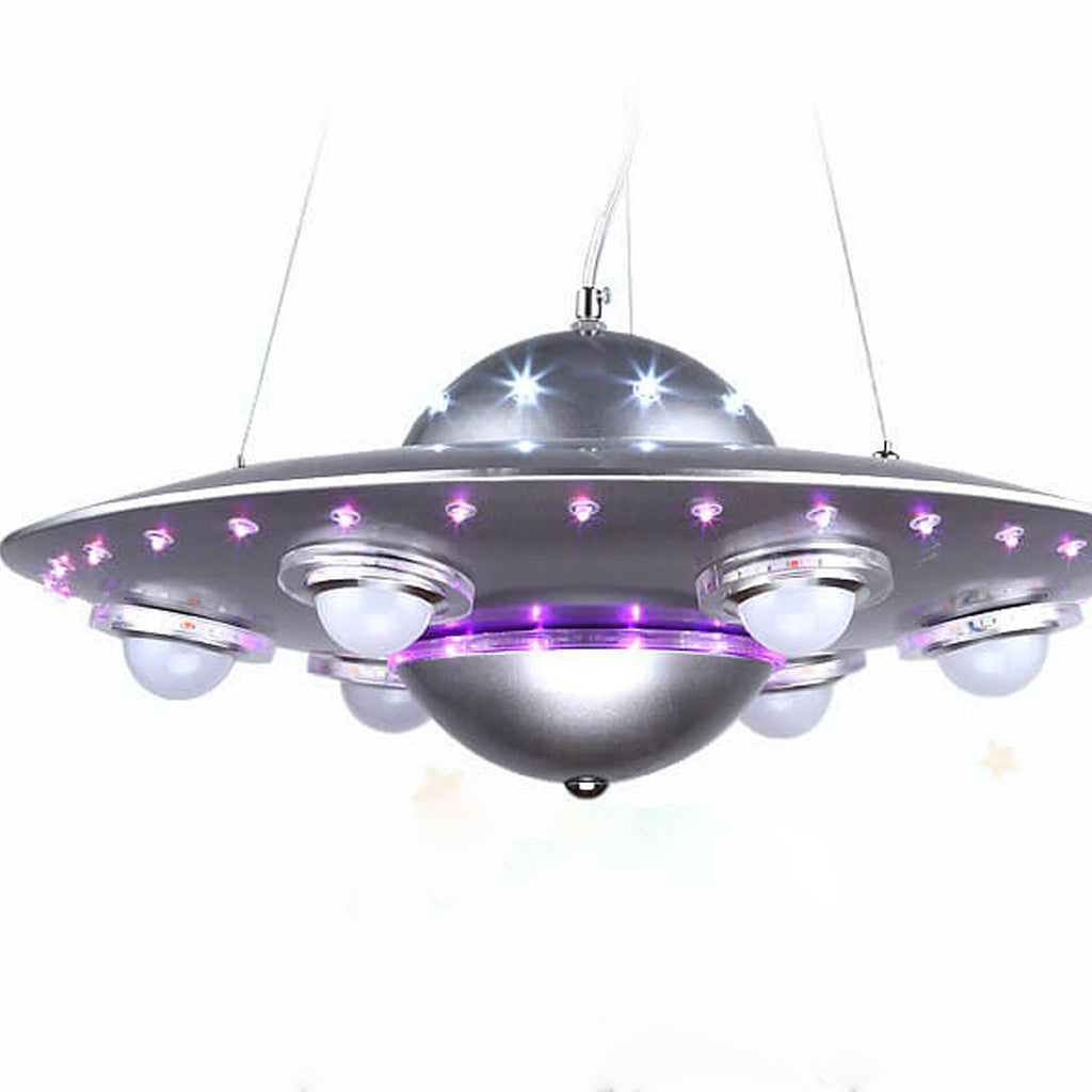 Creative Cartoon UFO Flying Saucer LED Chandelier for Kids Room Lighting