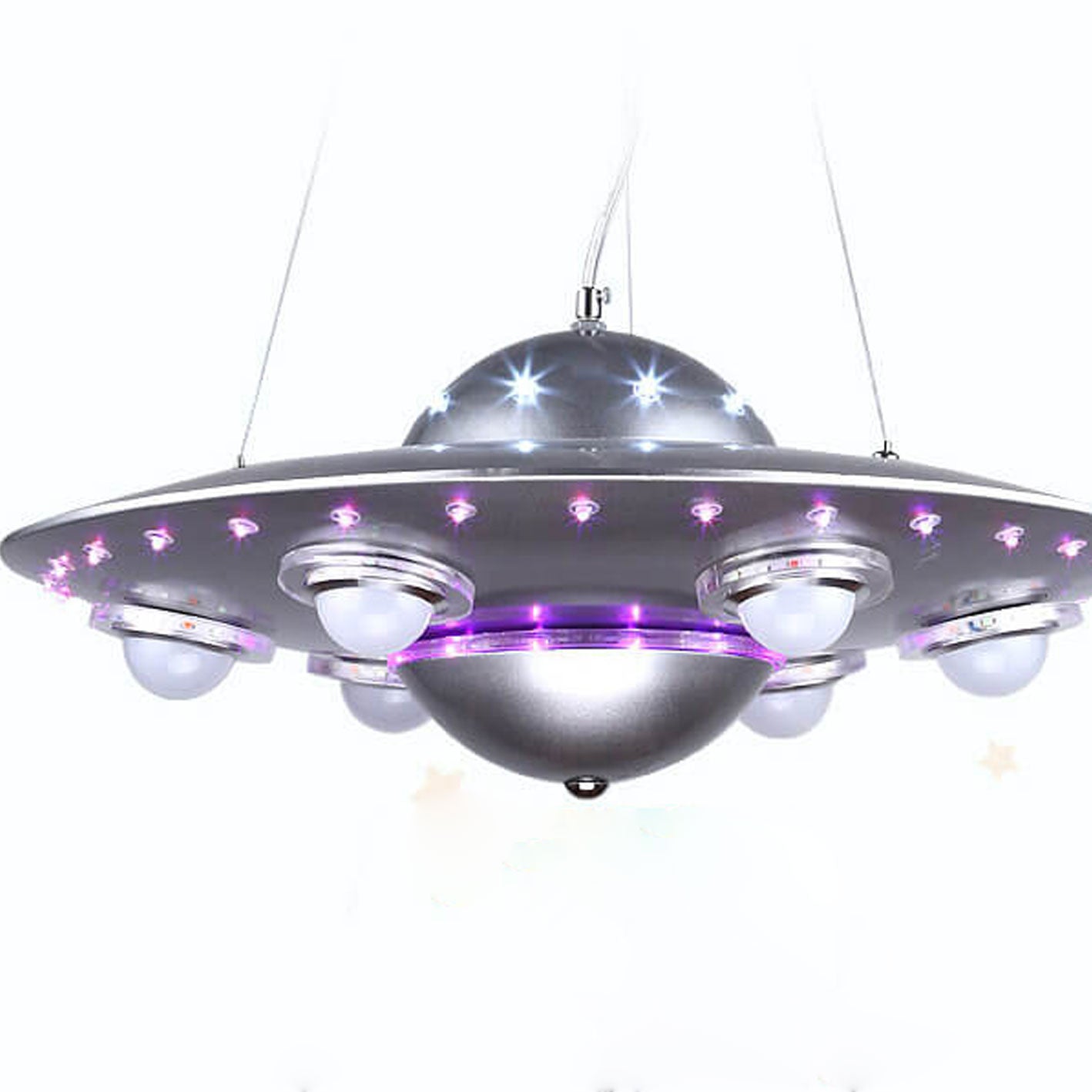 Creative Cartoon UFO Flying Saucer LED Chandelier for Kids Room Lighting