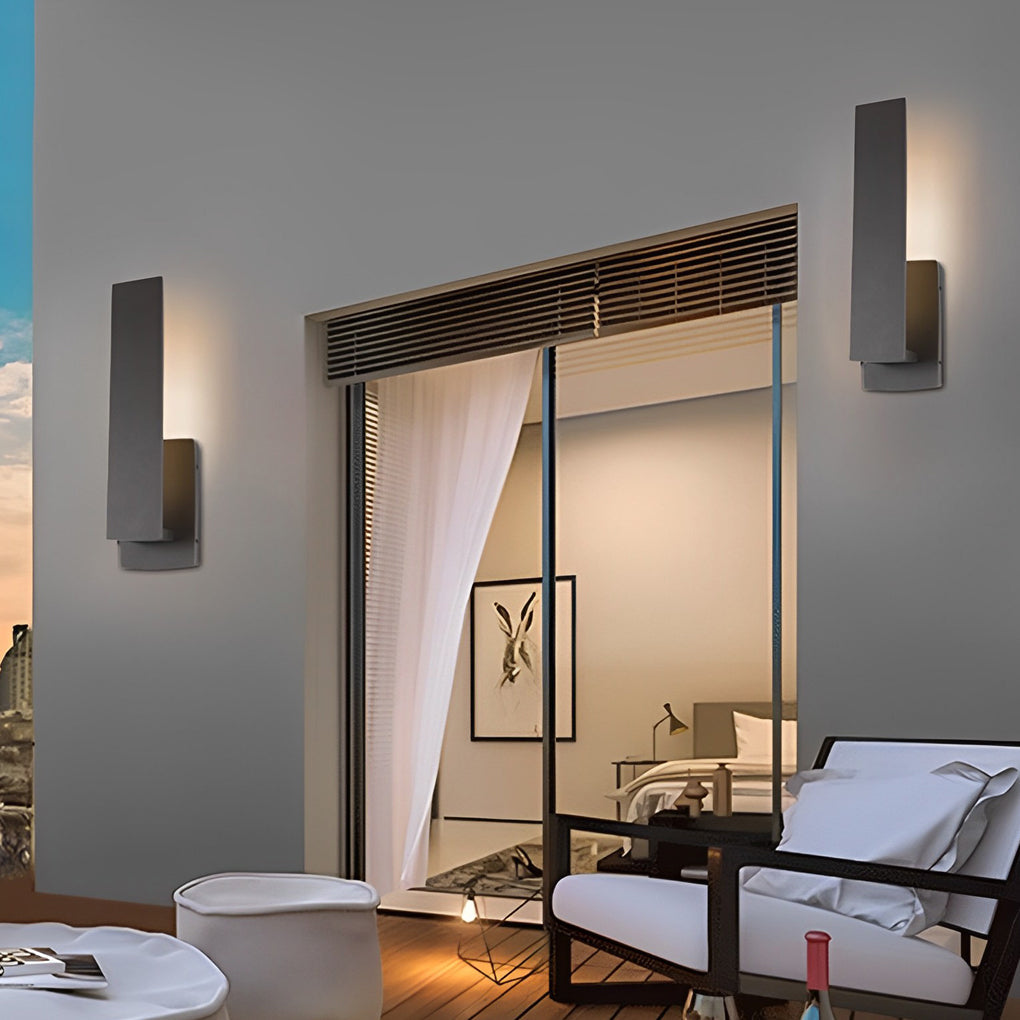 Waterproof Minimalist Aluminum LED Outdoor Wall Light - Black Modern Design