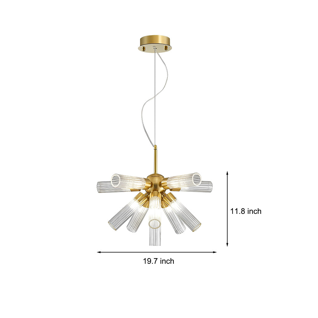 Acrylic Tube Dimming Sputnik Chandelier - 3 Step Lighting Modern Fixture