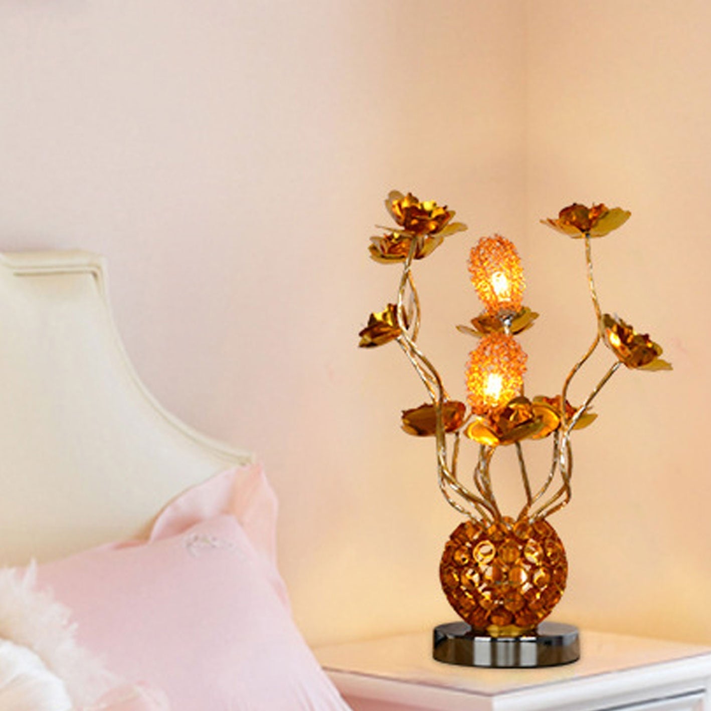 European Rose Aluminum LED Table Lamp - Modern Desk Light, Stylish Home Decor, Energy-Efficient Lighting, Contemporary Nightstand Lamp, USB Rechargeable, Adjustable Brightness, Minimalist Design, Bedroom and Living Room Essentials