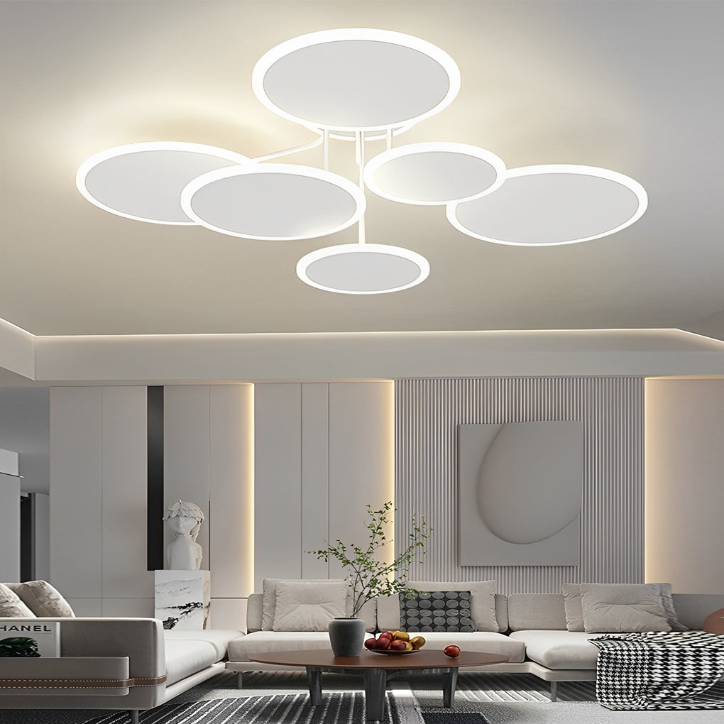 Nordic 2/3/6 Round Three Step Dimming LED Ceiling Light Fixture - Matte White Design