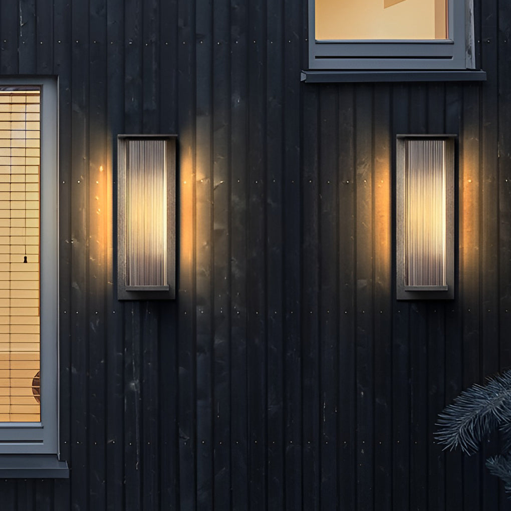 Rectangular Waterproof LED Solar Wall Sconce Lighting - 3W Modern Outdoor Fixture