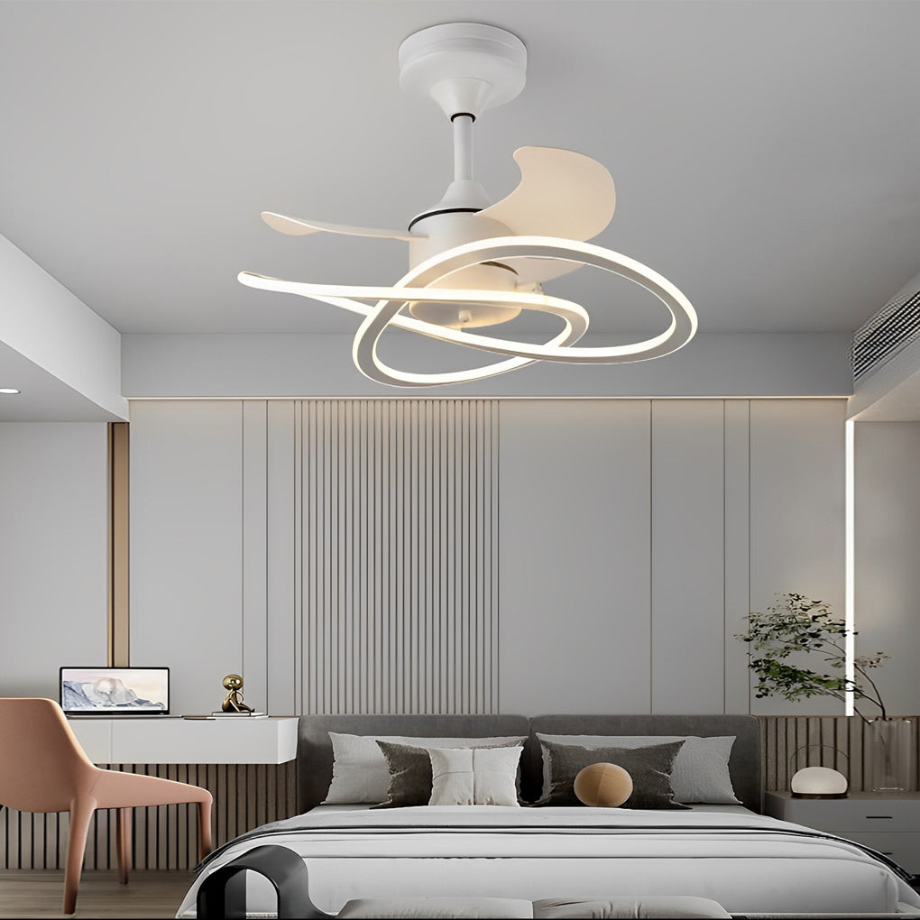 Waves Flower LED Mute Ceiling Fan - Nordic Bladeless Design
