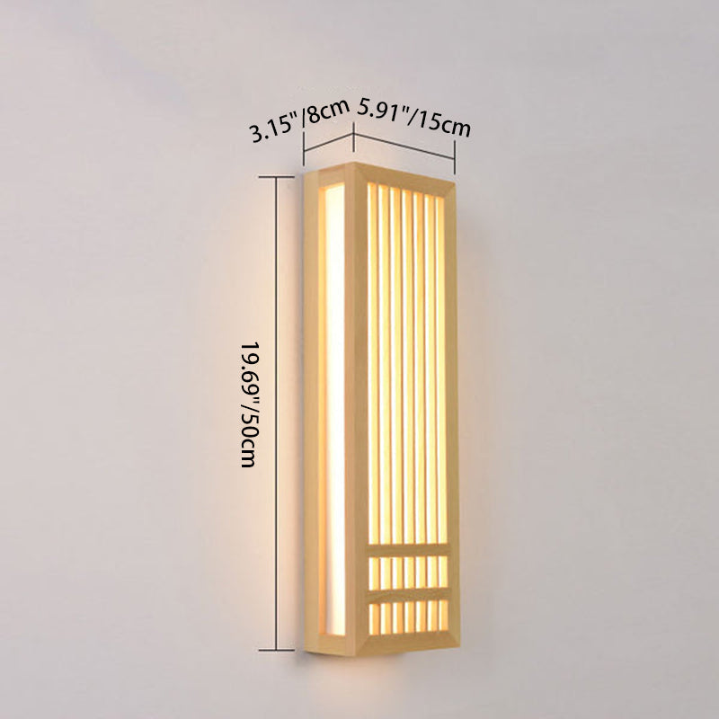 Solid Wood Acrylic LED Wall Sconce Lamp for Modern Living Room