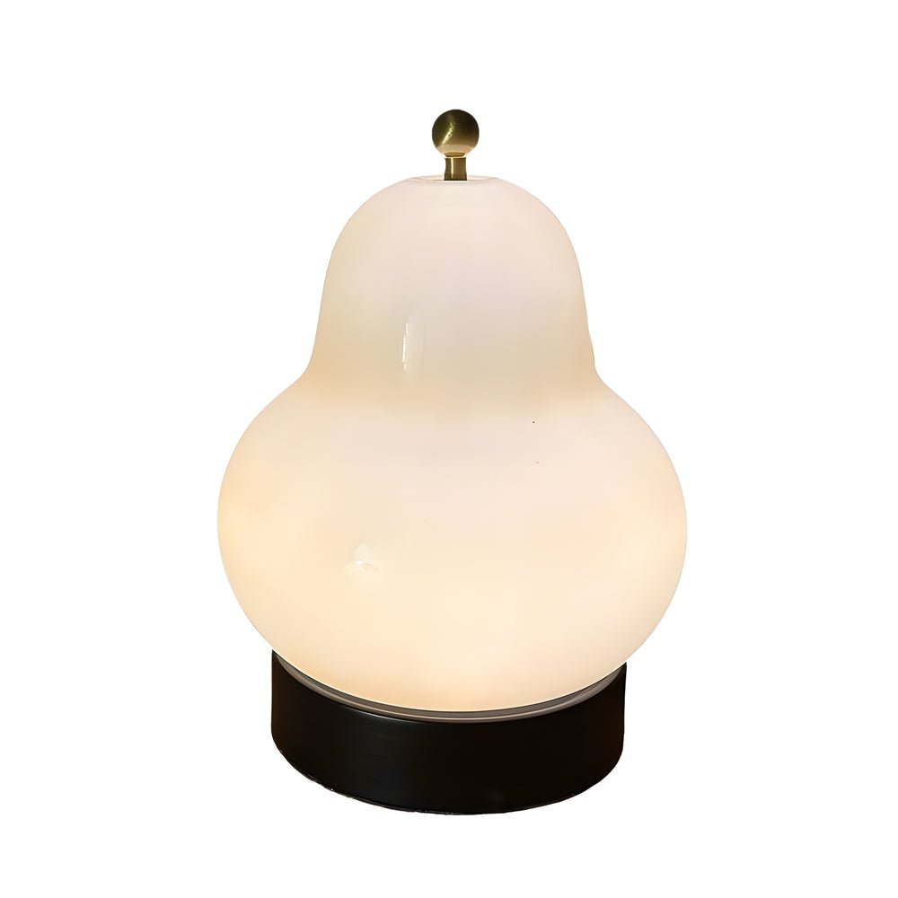 7.5 Inch Glass LED Pear Table Lamp with Touch Switch - Ambient Lighting for Home Décor