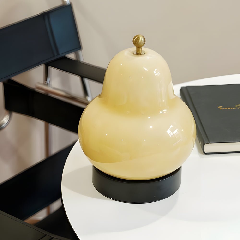 7.5 Inch Glass LED Pear Table Lamp with Touch Switch - Ambient Lighting for Home Décor