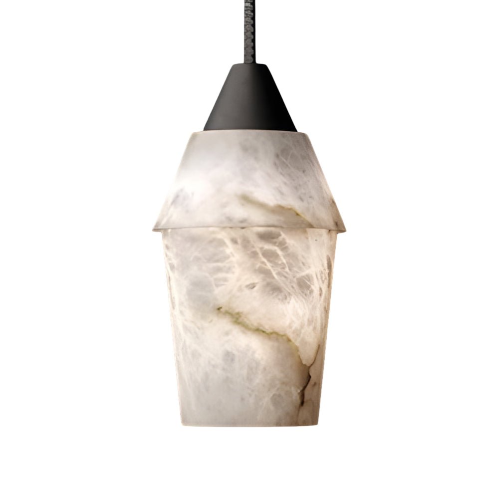 7.87" Alabaster Pendant Light - 1-Light Kitchen Island Fixture, Modern Lighting