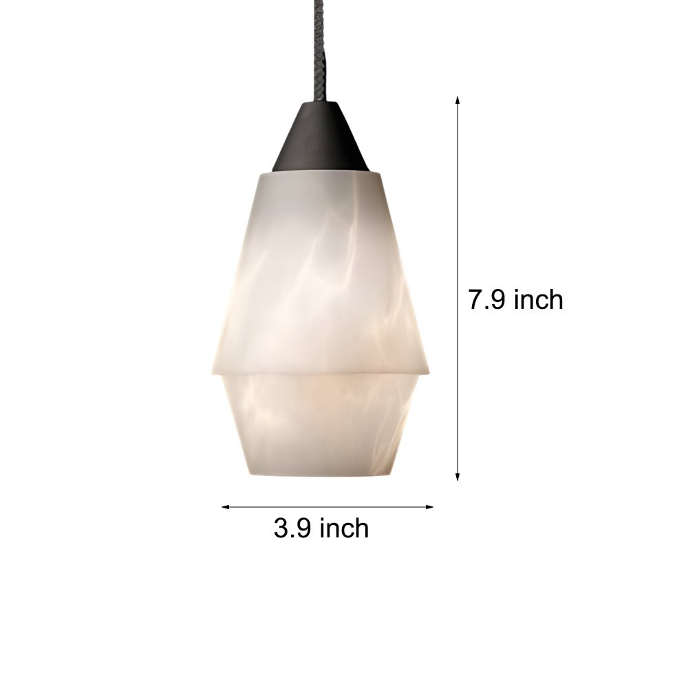 7.87" Alabaster Pendant Light - 1-Light Kitchen Island Fixture, Modern Lighting