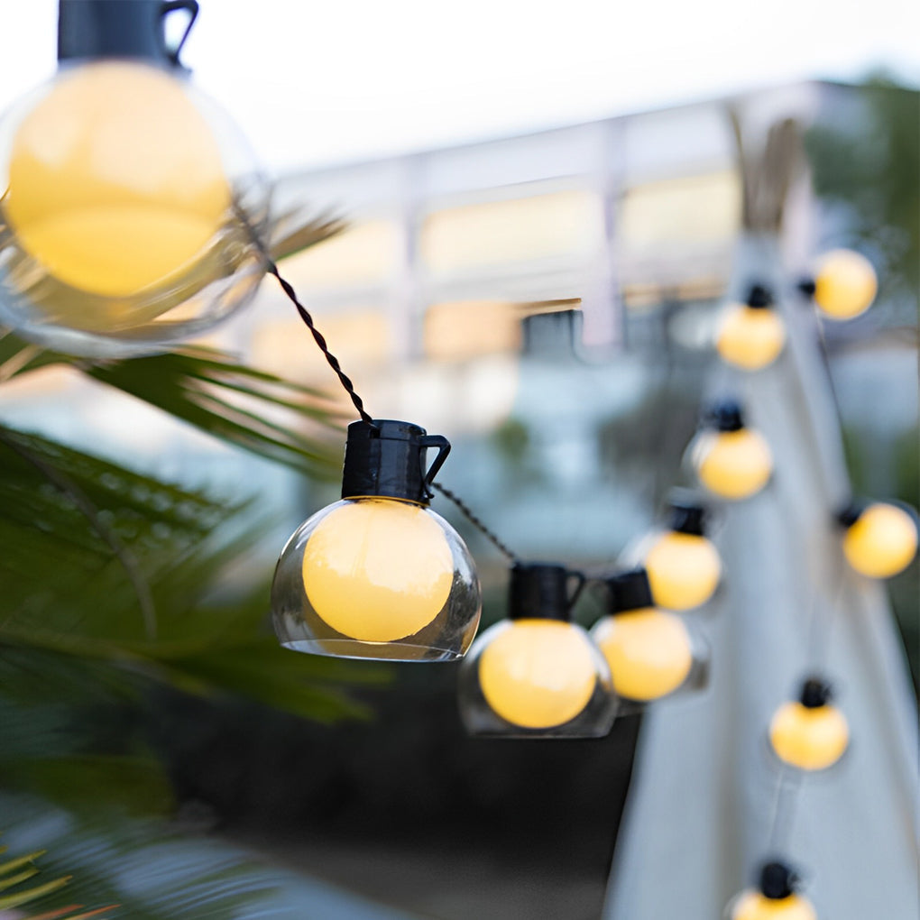 LED Globe String Lights - Outdoor Multi-Power Mode Decor