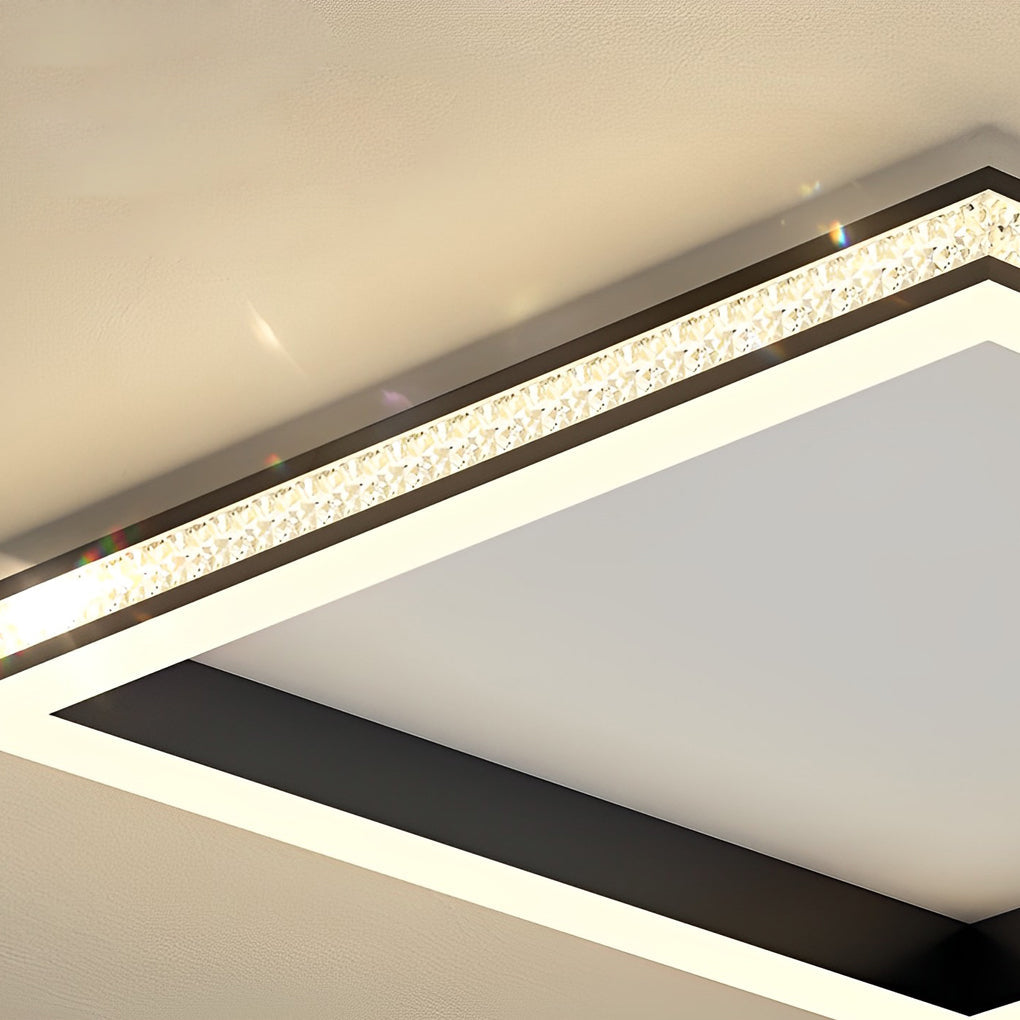 Modern Round Square Stepless Dimming Ceiling Light Fixture with Remote