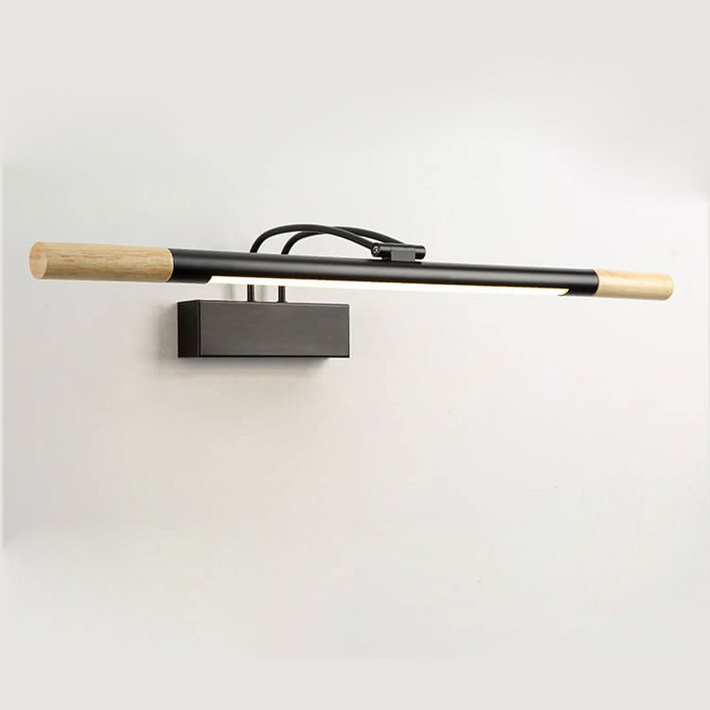 Nordic Solid Wood LED Curved Arm Vanity Light Wall Sconce