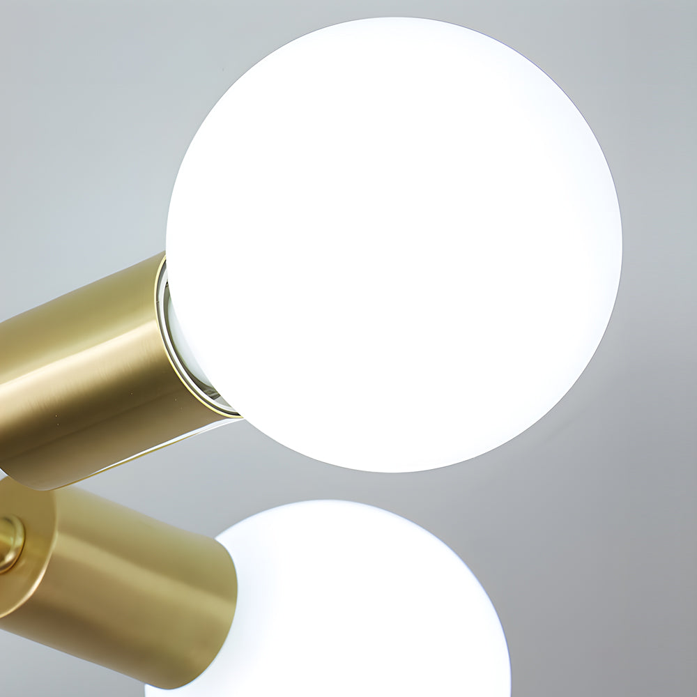 Flush Mount Gold Ceiling Light - Modern Curved Arm Iron Design