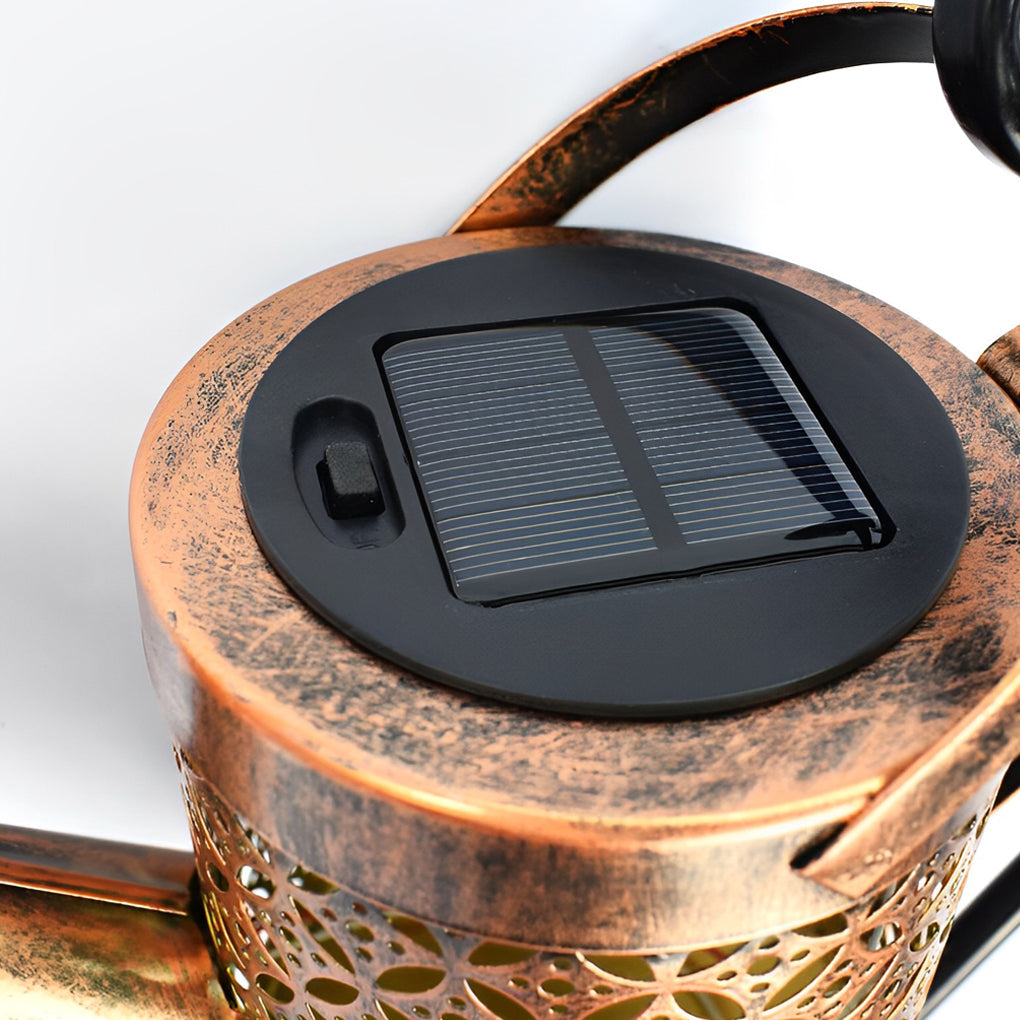 Iron Kettle Shower LED Solar Garden Light - Efficient Outdoor Illumination