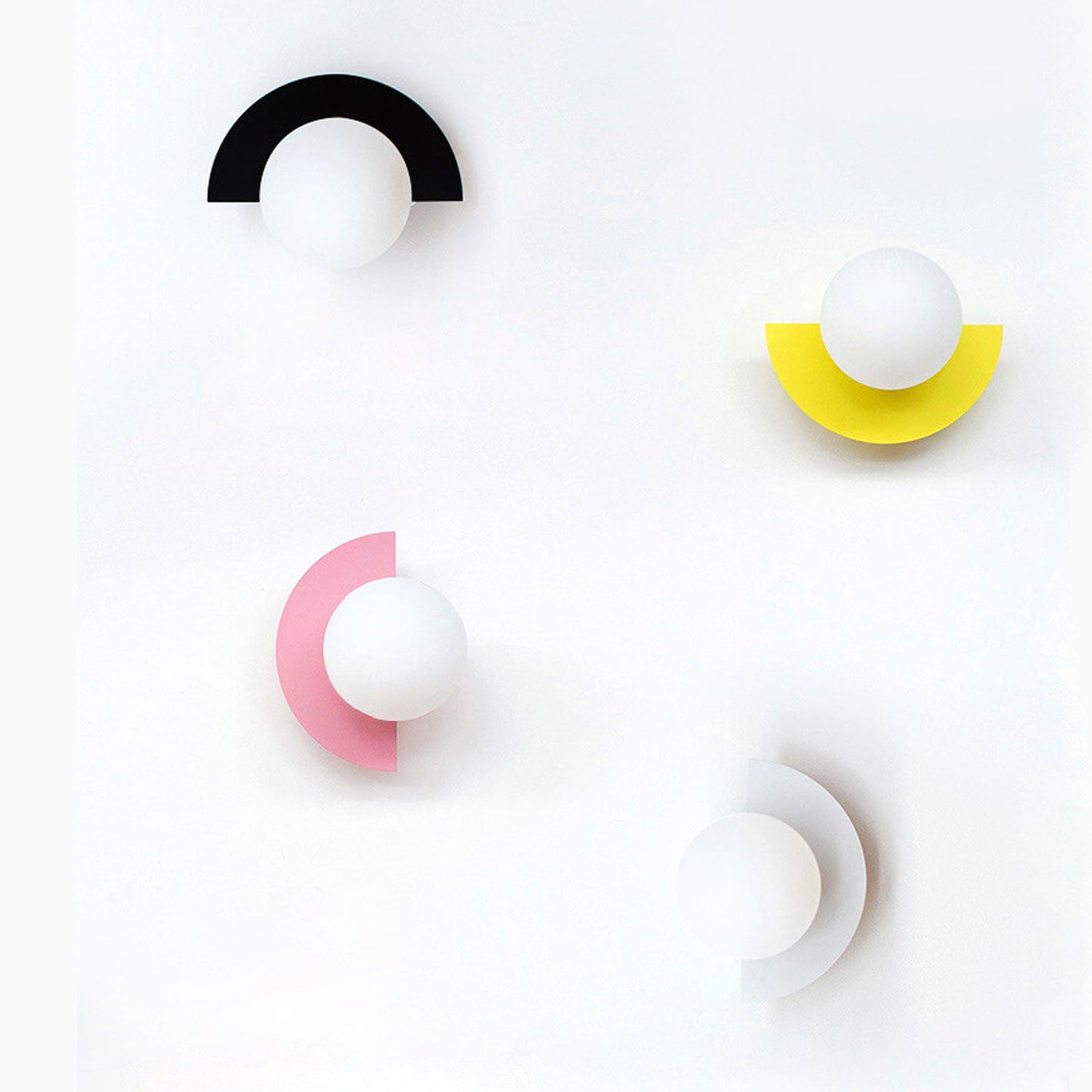 Modern Minimalist Glass Spherical Colorful Semicircle Wall Sconce Lamp